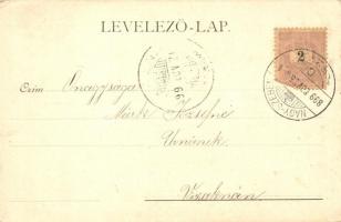 1899 Nagyszeben, Hermannstadt, Sibiu; Reisper utca az apátsággal / Reispergasse, Klosterkirche / str...