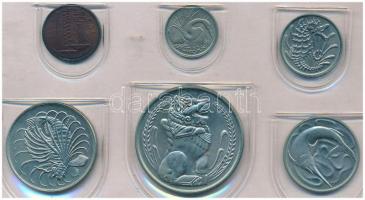 Szingapúr 1983. 1c-1$ (6xklf) forgalmi sor Malac éve eredeti dísztokban T:1 Singapore 1983. 1 Cent - 1 Dollar (6xdiff) coin set in Year of the Boar original case C:UNC
