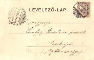 1900 Kéthely, Somogy-Kéthely; utcakép. Kiadja Mérei Ignác + Pragerhof-Budapest vonat pecsét (EK)