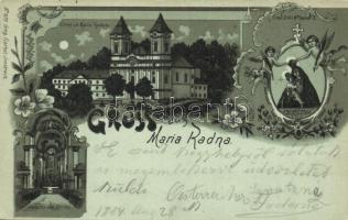 1904 Máriaradna, Radna; Kegytemplom belső / Kirche / church interior. Greg. Fischer Art Nouveau, floral, litho (EK)