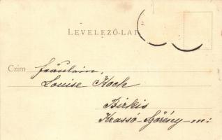 ~1900 Kápolnás, Capalnas; villa. Kézzel festett művészlap / Alies Haus / villa. Hand-painted art pos...