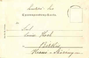 ~1900 Marosberkes, Birkis, Birchis; Mocsónyi-kastély. Kézzel festett művészlap / castle. Hand painte...