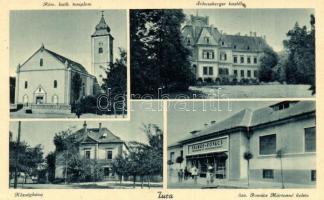 Tura, Római katolikus templom, Schossberger kastély, Községháza, Özv. Kovács Mártonné üzlete és saját kiadása
