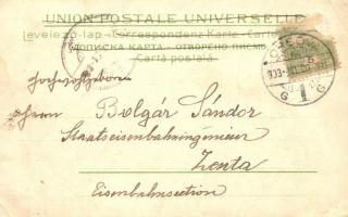 1903 Kazán-szoros, Cazane; Széchenyi út és emléktábla / road and monument. litho s: Heyer  (EK)