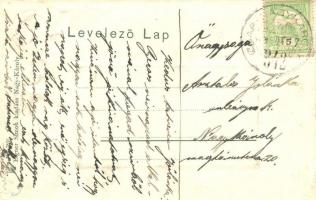 Nagykároly, Carei; Kölcsey szobor. Dombornyomott szecessziós litho keret. Eigner Simon kiadása / Emb...