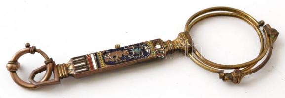 Fém lornyon, díszes markolattal, üveg nélkül