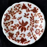 Antik hiányos mokkás készlet, csészén, cukortartón lepattanással, kopott, összesen:5 db