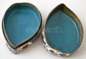 Halas zománc festett kis ékszeres dobozka, 4,5×3 cm