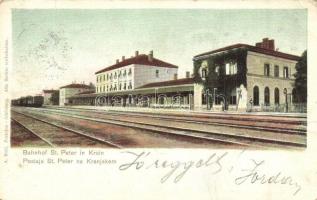 1901 Pivka, St. Petra na Krasu, San Pietro del Carso, St. Peter in Krain; Bahnhof / Postaja / railway station (EK)