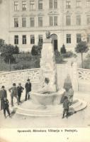 1915 Postojna, Adelsberg; Spomenik Miroslava Vilharja / statue of Miroslav Vilhar (EK)