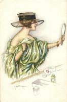 Lady, Italian art postcard, No. 2042. s: A. Bertiglia (EK)