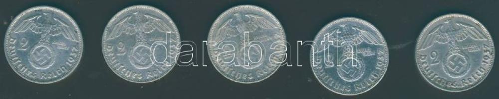 Német 3. Birodalom 1937. 2M Ag "Hindenburg" (5x) T:2/3