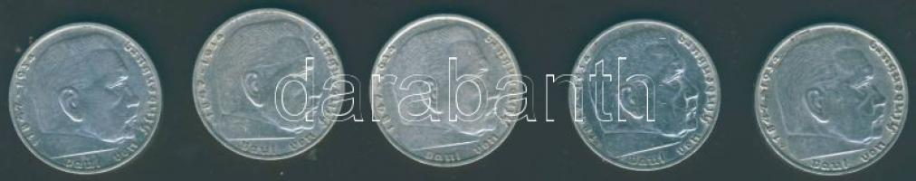 Német 3. Birodalom 1937. 2M Ag "Hindenburg" (5x) T:2/3