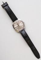 cca 1960 IWC mechanikus karóra, működő, jó állapotban, bőr szíjjal / IWC mechanic watch 3,5 cm