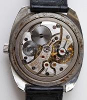 cca 1960 IWC mechanikus karóra, működő, jó állapotban, bőr szíjjal / IWC mechanic watch 3,5 cm