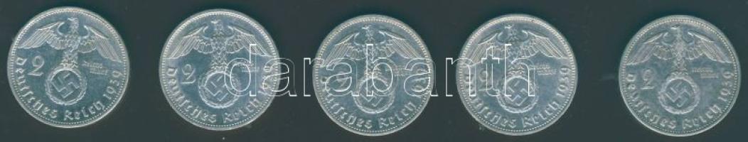 Német 3. Birodalom 1939. 2M Ag "Hindenburg" (5x) T:2/3