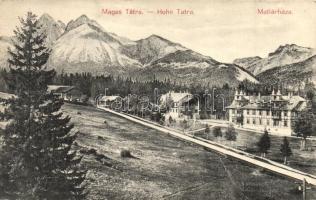 Matlárháza, Tatranské Matliare (Tátra, Magas Tátra, Vysoké Tatry); szálloda. Kiadja Kuszmann Gyula 416-1911. / hotel (EK)