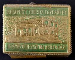1938 Budapesti Turista Egyesület Dr. György Desző menedékház. dombornyomott levélzáró bündli. Zöld,, arany papíron. 100 db