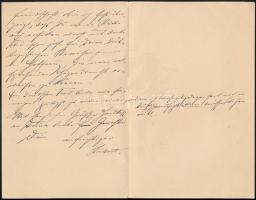 1898 Linhart György (1844-1925) botanikus, mikológus saját kézzel írt levele Mágócsy-Dietz Sándor (1...