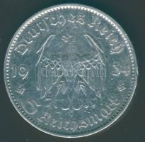 Német 3. Birodalom 1934E 5RM Ag "Garnisonkirche" dátummal T:3+