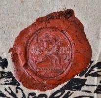 1850 Az eszéki kalapgyártó céh mesterlevele a város rézmetszetű képével. Szép állapotban.  / Guild w...