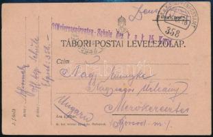 1916 Tábori posta levelezőlap / Field postcard "Offiziersaspiranten-Schule des k.u.k. Korps.&qu...