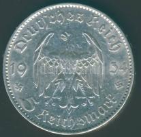 Német 3. Birodalom 1934F 5RM Ag "Garnisonkirche" dátummal T:3+