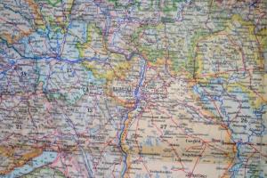 1941 Magyarország közigazgatási térképe a visszacsatolt részekkel. Kogutowicz Manó. Vászonra kasíroz...