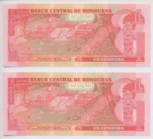 Honduras 2008. 1L (2x) közeli sorszámok T:I 
Honduras 2008. 1 Lempira (2x) close serials C:UNC