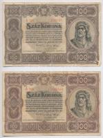 1920. 100K "Orell Füssli Zürich" (6x) nyomdahely jelöléssel T:III,III- kis szakadás