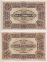 1920. 100K "Orell Füssli Zürich" (6x) nyomdahely jelöléssel T:III,III- kis szakadás