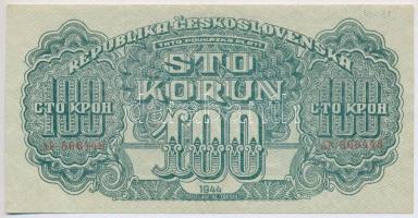 Csehszlovákia 1944. 100K T:II,II- Czechoslovakia 1944. 100 Korun C:XF,VF  Krause 48