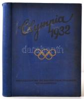 1932 Los Angelesi Olimpia cigaretta gyűjtőkép album kompletten, 142 oldal + kihajtható mellékletek. Kissé piszkos egészvászon kötésben. / Los Angeles Olympic Games cigarette images collectors album completed. In linen binding. 142p.