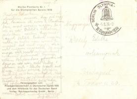 1936 Werbe Postkarte Nr. 1. für die Olympischen Spiele, Berlin. Olympiaglocke / Summer Olympics in B...