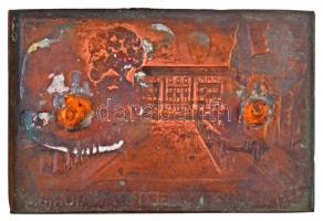 ~1920-1930. "Szent Margitszigeti Szanatórium" Cu lemezplakett, "LUDVIG E BPEST" ...