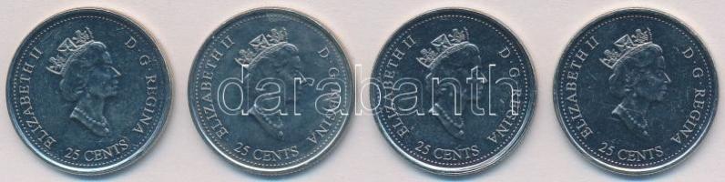 Kanada 1999. 25c Ni (4xklf) forgalmi emlékkiadás T:1- Canada 1999. 25 Cents Ni (4xdiff) commemorative coins C:AU