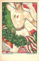 1924 Firenze, FGNI XII. Concorso Ginnastico Federale Internazionale. Manifesti Chappuis / 12th International Federal Gymnastics Competition art postcard, litho s: G. Chini