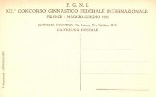 1924 Firenze, FGNI XII. Concorso Ginnastico Federale Internazionale. Manifesti Chappuis / 12th Inter...