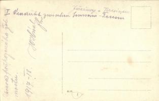 1917 Osztrák-magyar katonák és hidászok Jezierzany-Teresinau (Galícia) közötti felrobbantott híd hel...