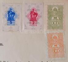 1935 Tolna alapítványi hozzájárulásról rendelkező Alapító levél 6 db okmánybélyeggel 42x35 cm