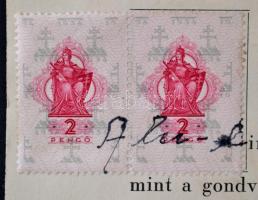 1935 Tolna alapítványi hozzájárulásról rendelkező Alapító levél 6 db okmánybélyeggel 42x35 cm