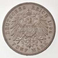 Német Birodalom / Baden 1906. 5M Ag "I. Frigyes mint nagyherceg" (27g) T:2 / German Empire...