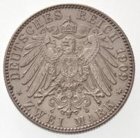 Német Birodalom / Szászország 1909. 2M Ag "III. Frigyes Ágost / Lipcsei Egyetem 500. évfordulój...