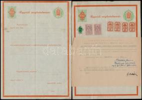 1937 Használatlan, 1943 Használt ügyvédi meghatalmazás 1,5P+30f űrlapon 7 bélyeggel kiegészítve. / Lawyers procuration sheets