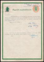 1946 ban felhasznált ügyvédi meghatalmazás 50+10f + 2000Ap illetékbélyeggel / Lawyers procuration sheet