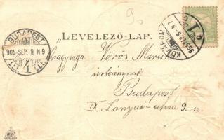 1905 Komárom, Komárno; Takarékpénztár, Klapka György tér, Nádor utca, Erzsébet szigeti kápolna, MFTR...