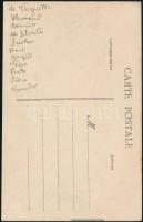 1912 A repülés hőskorszakának francia legnagyobbjai. Összesen 11 híres repülős aláírását tartalmazó ...