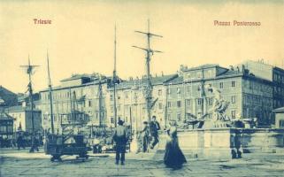 Trieste, Piazza Ponterosso, Caffee alla Posta / square, fountain, port,  cafe. 20.