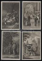 1815 56 db rézmetszet az újszövetség jeleneteivel. Mindegyik jelzett. 10x14 cm / 56 copper plate engravings from the Bible. All signed.