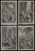 1815 56 db rézmetszet az újszövetség jeleneteivel. Mindegyik jelzett. 10x14 cm  / 56 copper plate en...